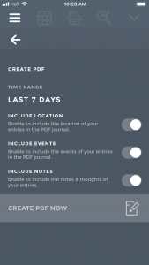 Create PDF mood diary in Moodistory