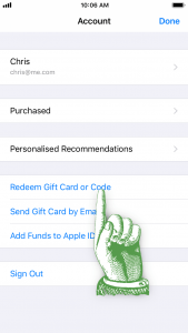 Redeem Promo Code - Tap on Redeem Gift Card or Code