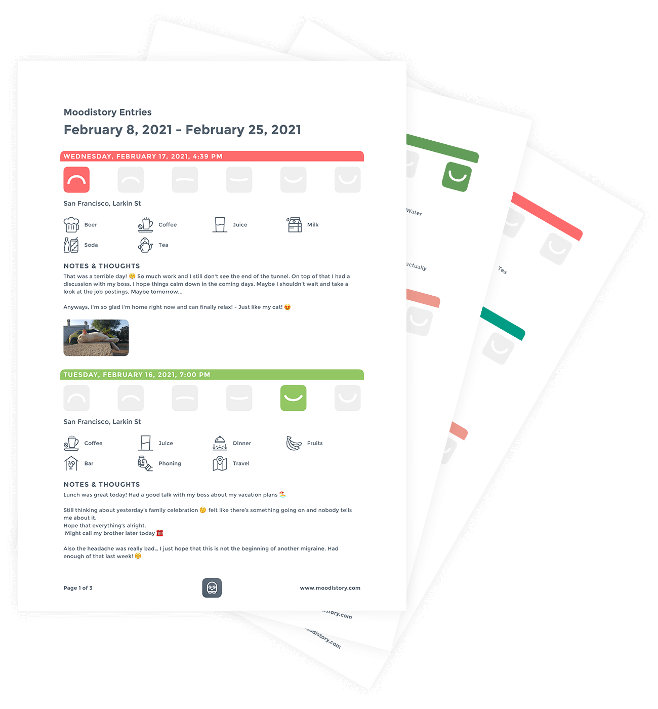 Mood Tracker App Moodistory - Create PDF