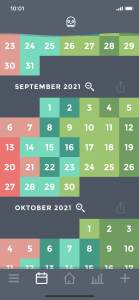 Moodistory - Kalender - Monatsansicht
