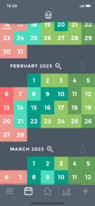 Moodistory App Calendar Monthly View
